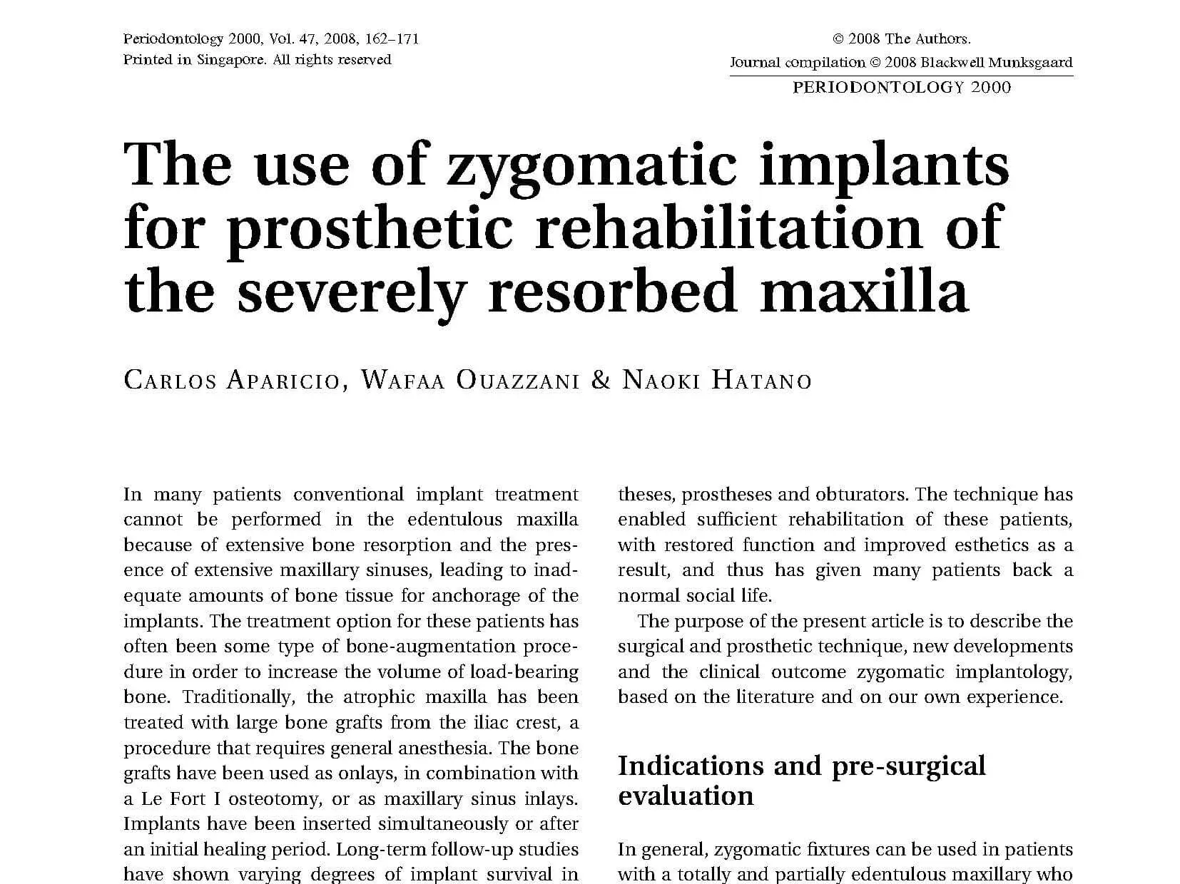 2008 Zygomatic Technique