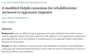 A Modified Delphi Consensus For Rehabilitations Anchored To Zygomatic Implants