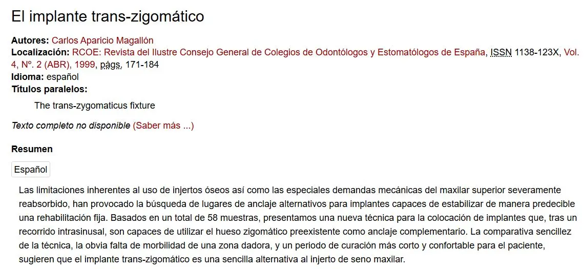 El implante trans-zigomático