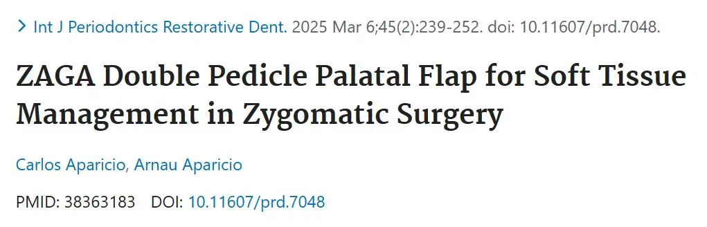 ZAGA Double Pedicle Palatal Flap for Soft Tissue Management in Zygomatic Surgery