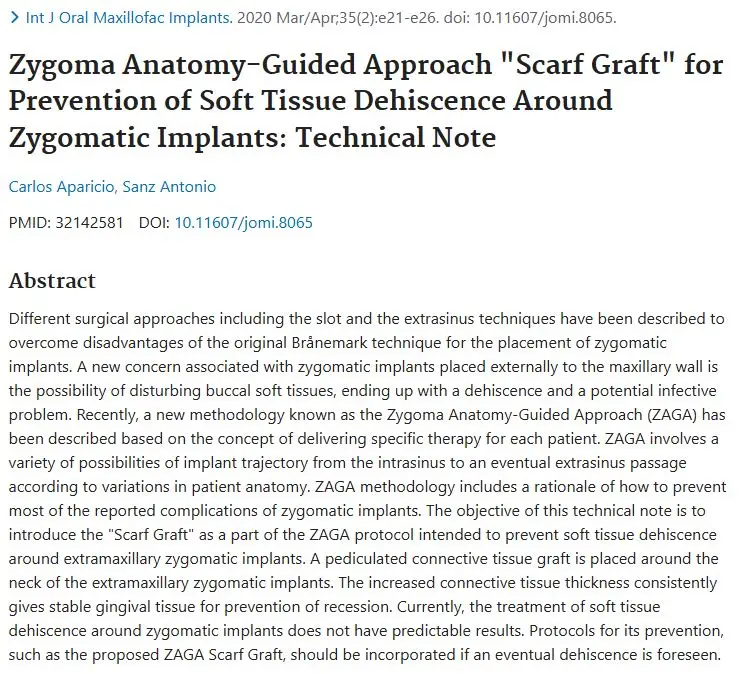 Zygoma Anatomy-Guided Approach Scarf Graft for Prevention of Soft Tissue Dehiscence Around Zygomatic Implants Technical Note